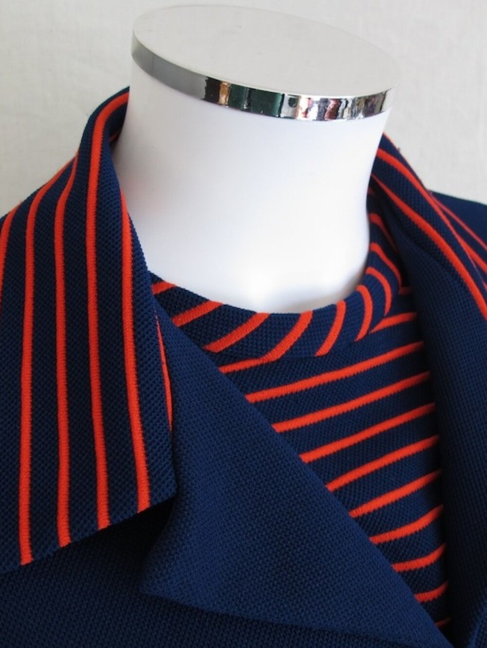 Extremely RARE Vintage Chemise Lacoste 1970s Navy Dress with Red Stripe Accent - Picture 12 of 12
